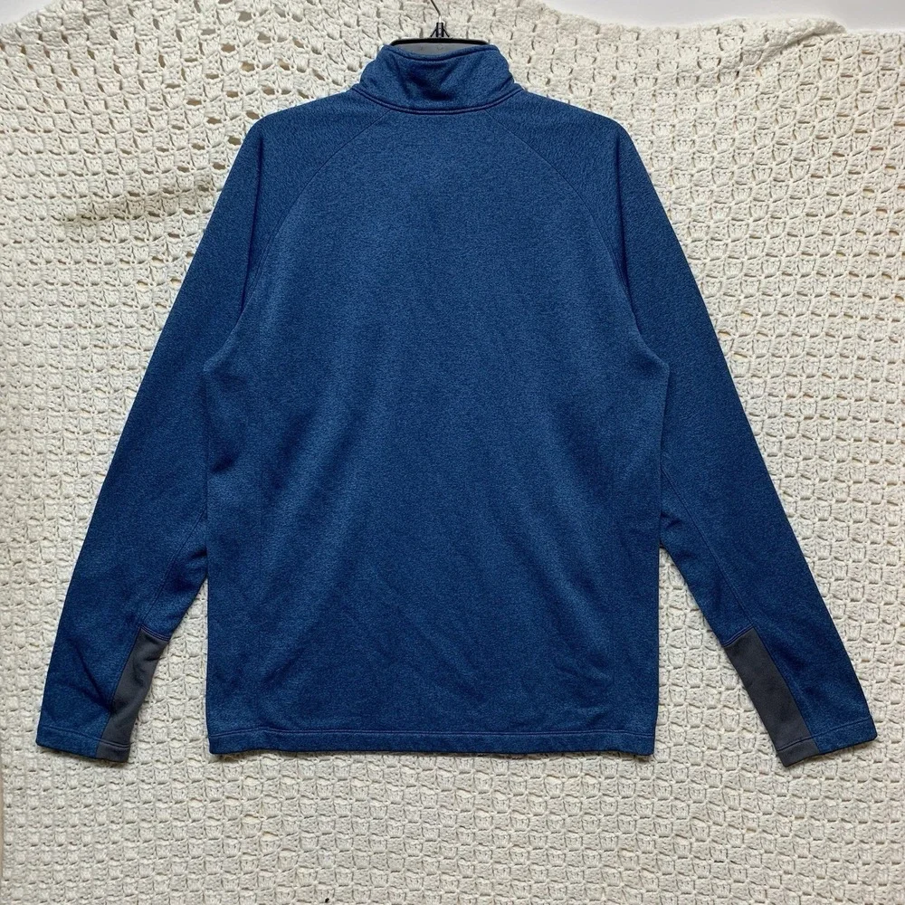 The North Face Sweatershir Men L Fleece 1/4 Zip Blue Front Chest Pocket Pullover